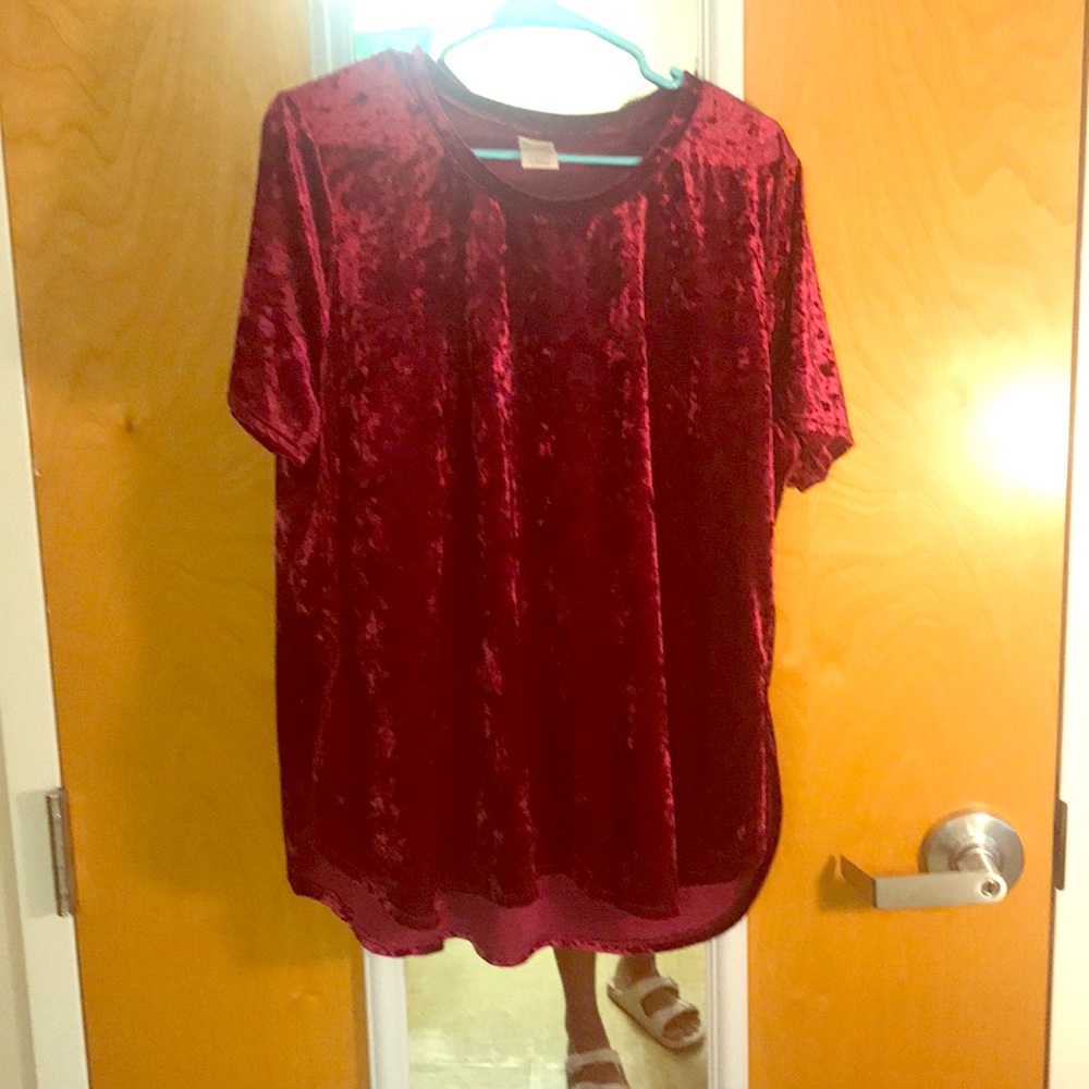Burgundy Velvet Top
